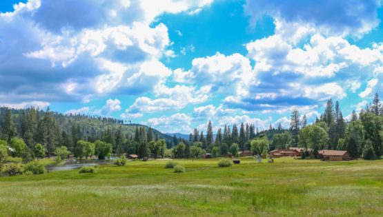 Field and cabins of Camp Tawonga